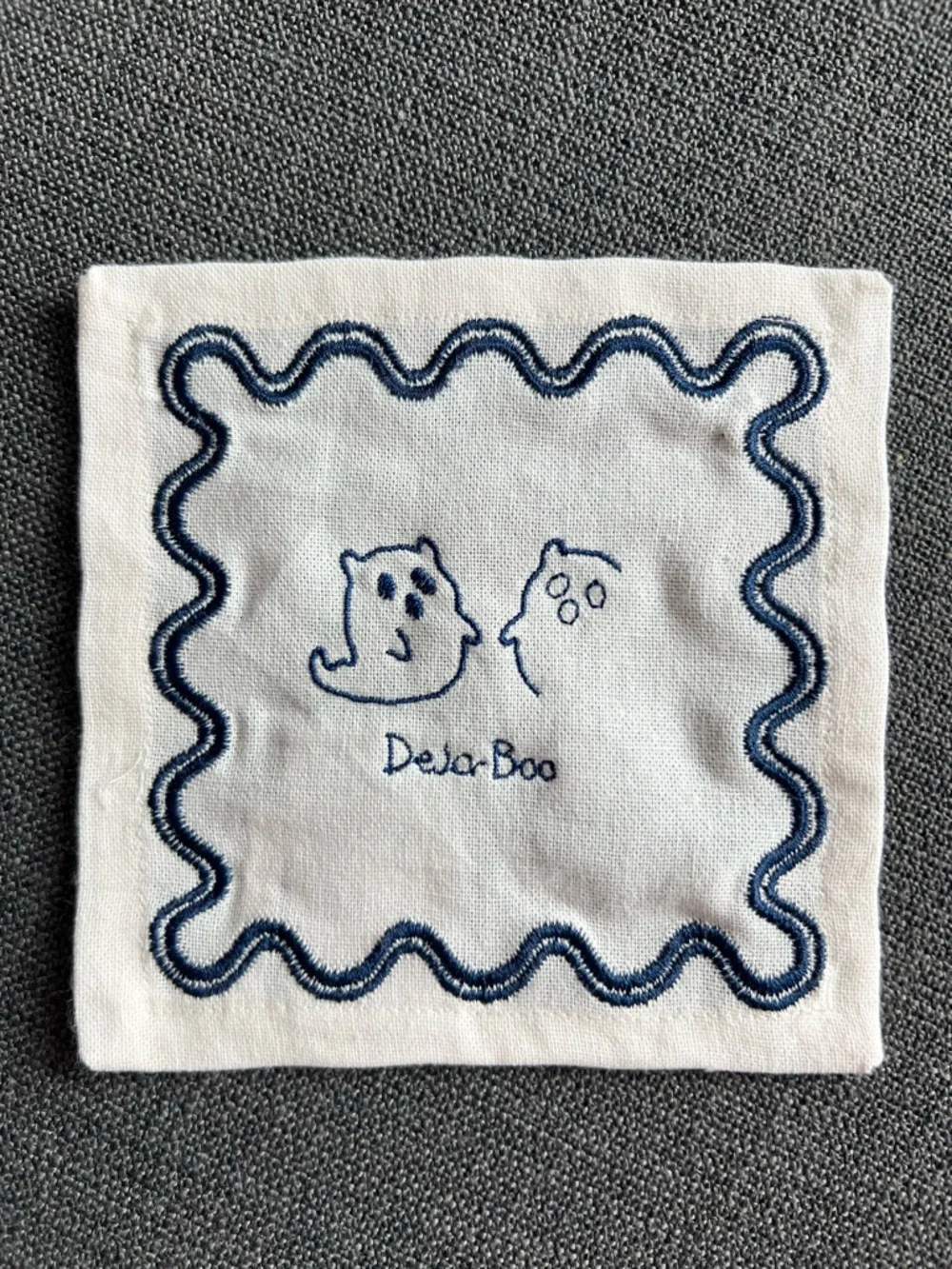 Anthropologie Halloween ghost boo cocktail party napkins 100% cotton - set of 4